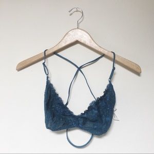 Free People - Strappy Blue Lace Bralette